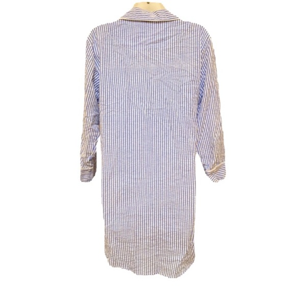 Women’s Bella Seersucker Sleep Shirt NWT S/M Blue/White Striped - Picture 4 of 5